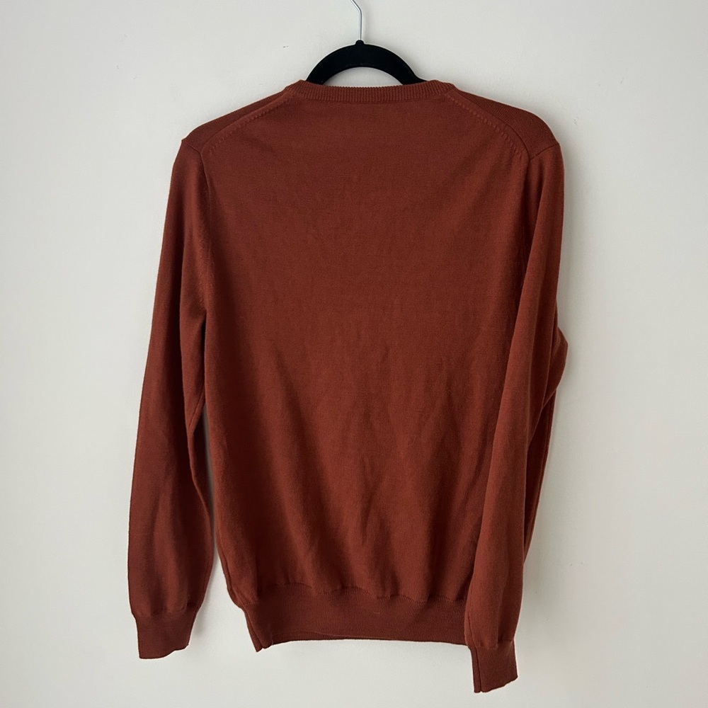 Jcrew merino wool burnt orange v neck sweater - Picture 9 of 10